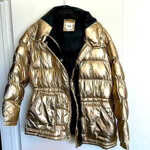 Gap gold hooded puffer